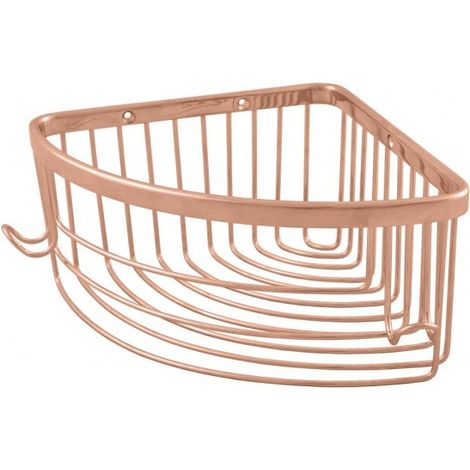 Porte-savon triangle d'angle COLORADO en laiton rose gold poli 20,5x20,5 cm (1/2)