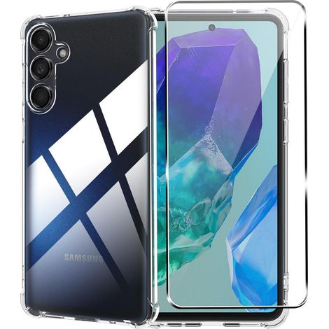 Hülle für Samsung Galaxy M55 5G/C55 + Panzerglasfolie, transparent