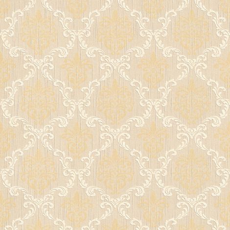 BRICOFLOR Papier peint baroque Tapisserie baroque Papier peint intissé Beige / crème Jaune - 10,05 x 0,53 m (1/5)