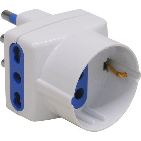 GLOBEX Adattatore triplo in blister 2P+T spina 16A/2 prese 10-16A+schuko