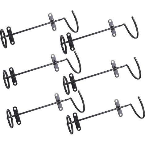 Casier mural en fer noir pour 6 bouteilles, lot de 6 pièces, rangement stable cuisine/bar (1/5)