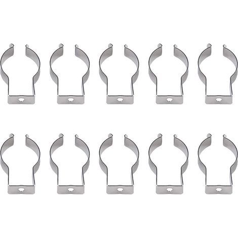 Pack of 10 stainless steel 304 spring clips for organizing tools, hoses and cleaning supplies in garages, workshops and storage rooms (25 mm) (1/4)