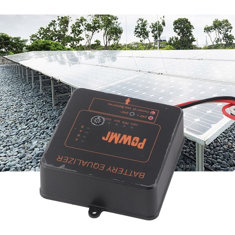 Équilibreur de batterie noir pour système solaire avec protection contre l'inversion de polarité 2 x 12 V (1/5)