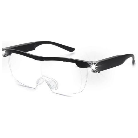 160% Magnifying Glass, Battery Operated with LED Light - Powerful Magnifier - Hands-Free Glasses for Close Work, Crafts, Jewelry Making, Reading, and Relaxation (1/5)