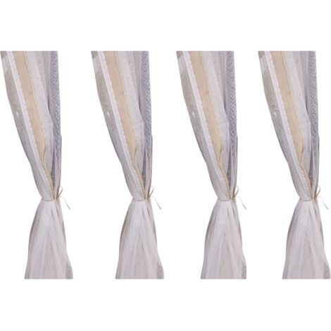 SET 4 TENDE ZANZARIERE PER GAZEBO YF3236B 3X3 TRASPARENTE CON FASCIA BEIGE