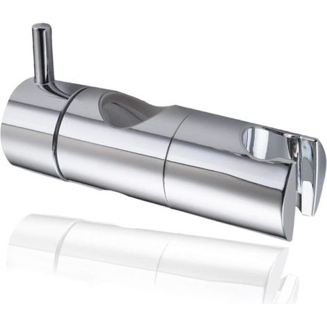 Curseur barre de douche Support Pommeau Douchette, Accroche Douche à Main Ventouse, Fixation Pommeau Douche Mural, Curseur Douche Universel Remplaçable Curseur (22mm, Argent)-RAPANDA