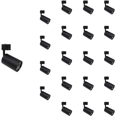 Spot LED sur Rail CCT Monophasé 30W 60° Noir - 3000K/4000K/6500K (Pack de 20) - SILUMEN (1/5)
