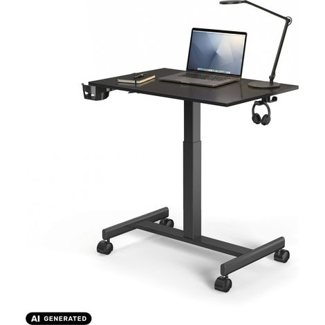 Sitz-/Stehtisch Stand K 72,5-111 cm inkl. Getränkehalter schwarz hjh OFFICE (1/5)