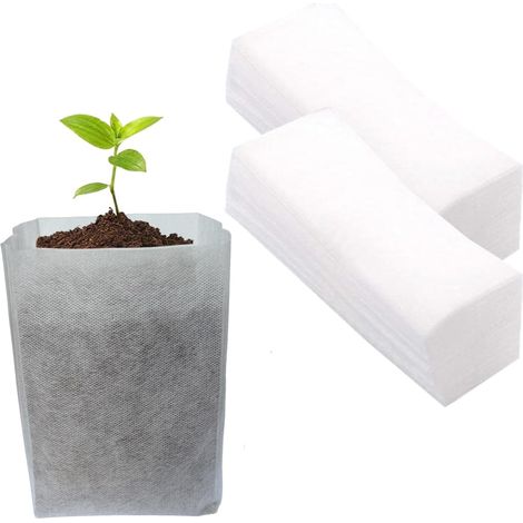 Lot de 100 sacs de pépinière non tissés biodégradables - Fournitures de jardin - 27,9 x 29,2 cm (1/5)
