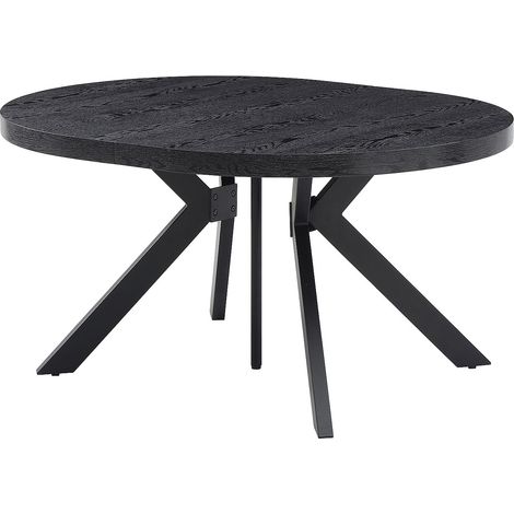 Tavolo da pranzo allungabile da 6 a 12 coperti in MDF e Acciaio Nero - KOMONI