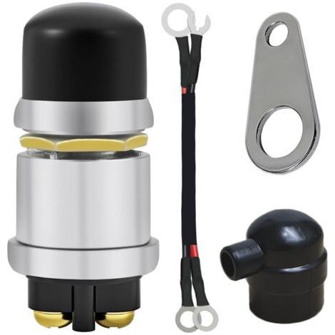 Commutateur imperméable de démarrage momentané de bouton poussoir 12V 50A pour voitures Tracteur de camion RV Démarreur de moteur de corne de piste de bateau 1 PCS (1/5)