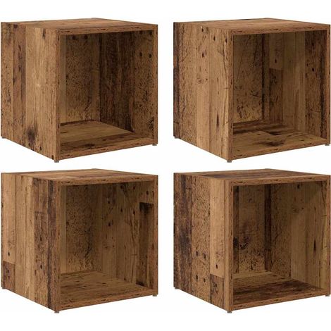 Maison Exclusive - TV-Schrankset 4 pcs Altholz 37 x 35 x 37,5 cm