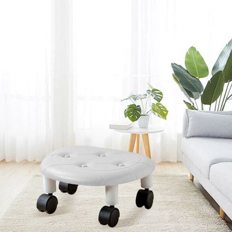 Tabouret roulant Siège à roulettes bas, en plastique PU, Structure en plastique, roues universelles meuble tabouret (1/5)
