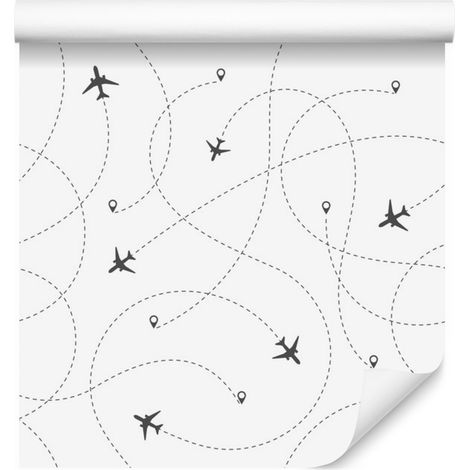 Papier peint à motifs d'avions pour salon et chambre 50x1000 cm (1/5)