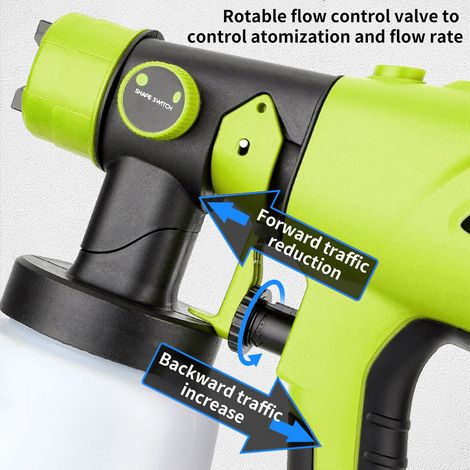 Eosnow Pistola a spruzzo elettrica con motore potente regolabile per spruzzatore di vernice senza fili con ugello (1/5)