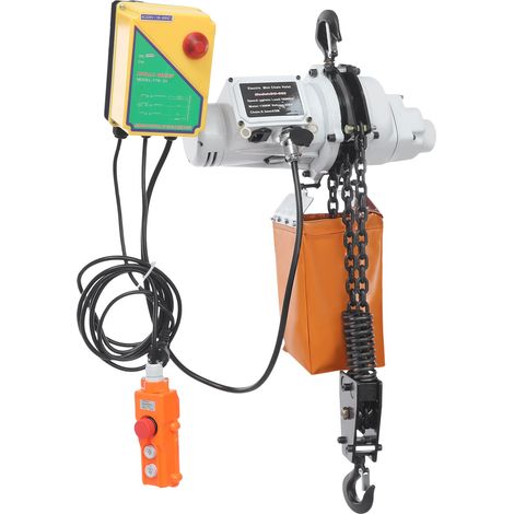Palan Électrique 1000 kg avec Télécommande Sans Fil, Moteur en Cuivre Pur 1300 W, Chaîne 6 m, Crochet Sécurisé, IP40 Classe F, pour Atelier, Entrepôt, Quai, Chantier, Garage, Levage de Marchandises (1/5)