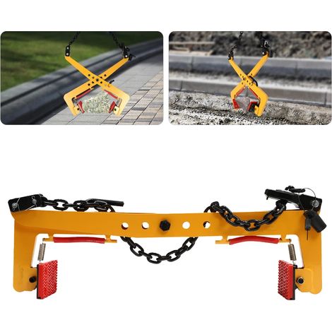 Senderpick – Pince à chaîne pour transport de pierres 350kg – Ouverture réglable 30-51cm – Acier allié robuste – Haute visibilité jaune