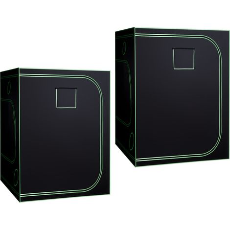 Mophorn Armario de Cultivo Interior 150x150x200 cm, Tienda de Cultivo con Ventana de Observación, Bandeja Inferior y Cremallera, Mylar 600D Reflectante, Ideal para Plantas, Flores y Hortalizas
