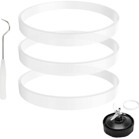 Packung mit 3 Ersatz-Gummidichtungen, weißer Ring, für Nutri Ninja Mixer, kompatibel mit Ninja Auto-iQ Pro CT680, BL456-30, BL480, BL681A und BL682 Entsaftern (3,94 Zoll Dichtungen).