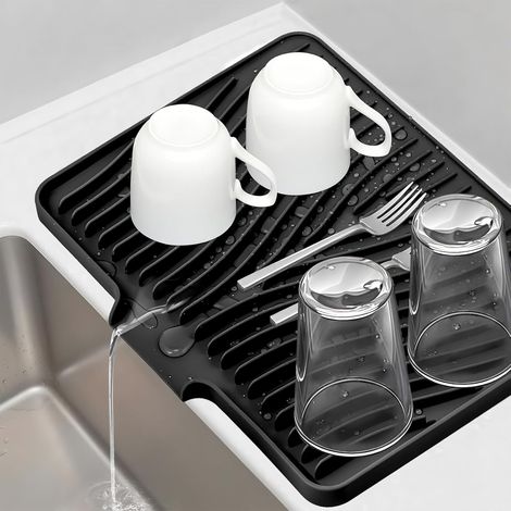 1 Tapis D'égouttage En Silicone, Bec De Vidange, Antidérapant, Résistant À La Chaleur, Pour Évier De Cuisine (1/5)