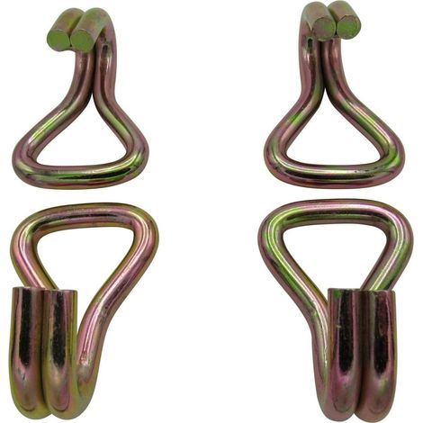 35MM J Claw Hooks Zinc Plated x4 (3 Ton Lashing Ratchet Webbing Yellow Passivated) (1/5)