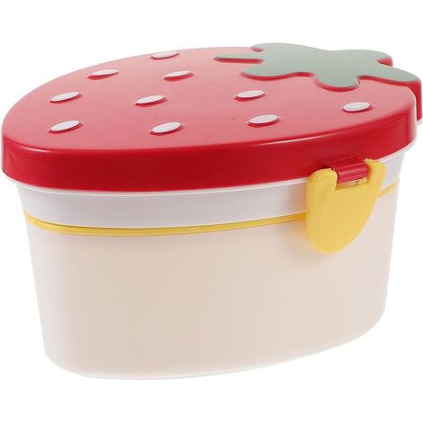 Boîte à bento en plastique ABOOFAN forme de fraise, étanche et (1/5)