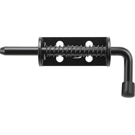 Loquet Porte en Métal Massif Longueur 13 cm, Verrou Porte Exterieur/Coulissante Noir Antirouille pour Portes, Fenêtres et Clôtures (1/5)