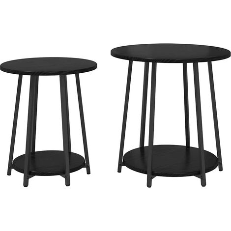 Maison Exclusive - Set tavolini con lo scaffale 2 pcs Rovere Nero