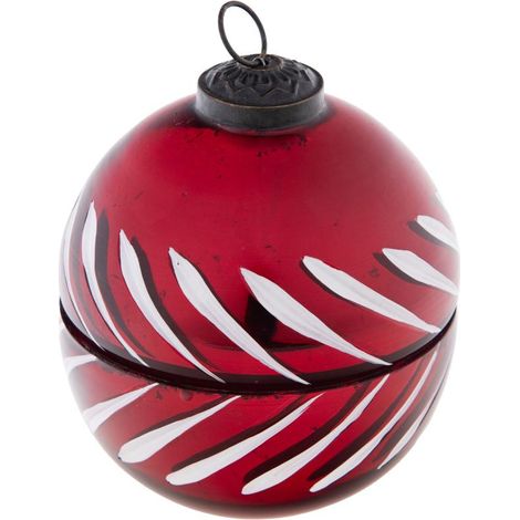 Amadeus - Bougie boule de Noël rouge 8 cm (1/2)