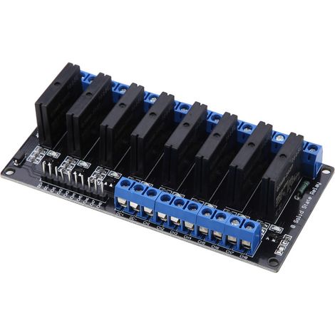 8 Channels Solid State Relay Module DC-AC Low Level Trigger with Fuse (1/5)