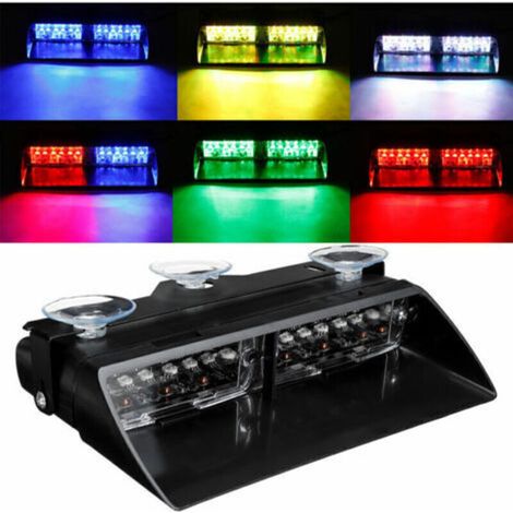 Feux clignotants pour remorque de voiture, 12 LED, 12 V, 36 W, 18 modes de clignotement, pare-brise, 22 x 8 x 4,5 cm (1/4)