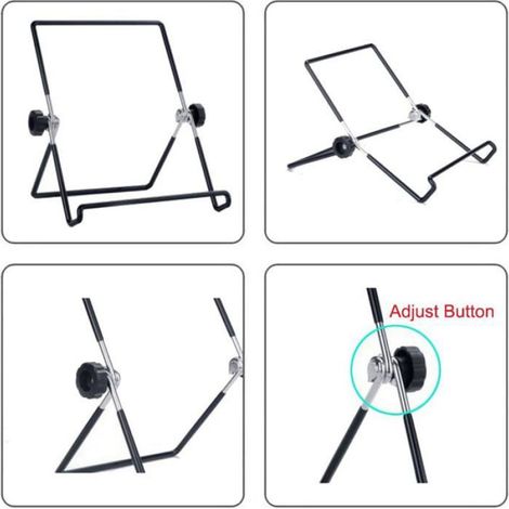 Support de tablette - - Universel - Multi-angle - Antidérapant - Réglable - Noir (1/4)
