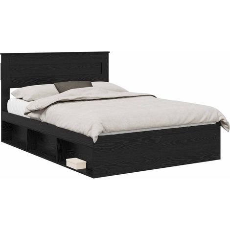 Maison Exclusive - Estructura de cama Negro 150 x 200 cm Madera d