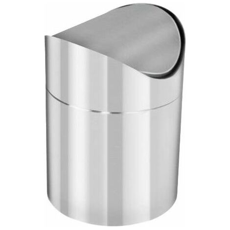 Poubelle Salle De Bain - Acier Inoxydable - Couvercle Pivotant - Anti-Odeur - 8 L - 1 Pièce (1/5)