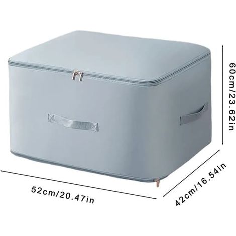 Sac de déménagement pliable de 52 x 42 x 60 cm, idéal pour ranger vêtements, couettes, couvertures et autres articles de rangement sous le lit (gris).