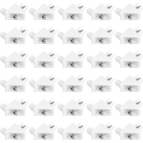 Lot de 30 Support Etagère Blancs 101558 compatible avec PAX KOMPLEMENT Rechange Taquet Etagère Fixation Cheville, Convient pour Les Supports d'étagère (1/5)