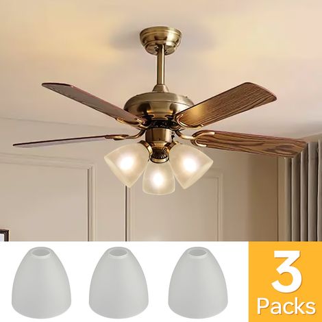 Kleine ampoule de remplacement pour lampe, globe de remplacement pour ventilateur de plafond 3-pack, abat-jour en verre mat blanc pur pour E27, 13,5 cm de haut x 14,5 cm de diamètre (1/5)