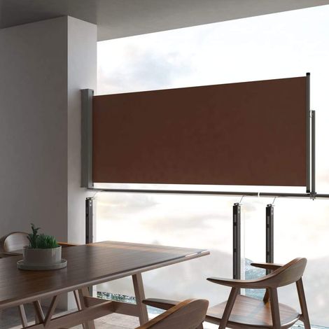 Toldo lateral retráctil de jardín marrón 100x300 cm vidaXL
