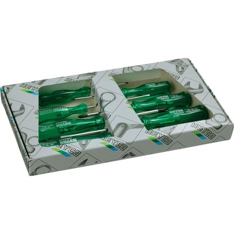 Jeux de Tournevis, Vert/Argent, Set de 7 Pièces