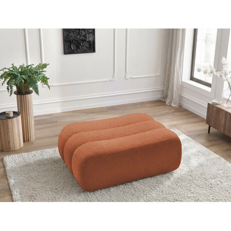 BOBOCHIC - Pouf AZRA tissu bouclette Orange (1/5)
