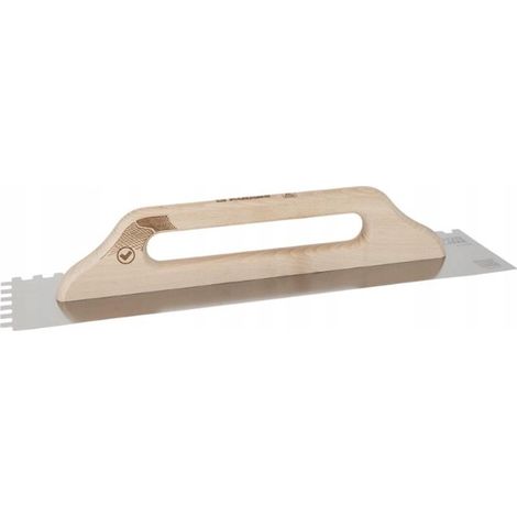 Kubala – Platoir denté en acier inoxydable 130 × 480 mm, dents 6 × 6 mm pour pose de carrelage
