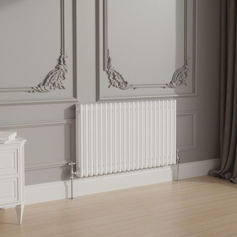 Traditional Cast Iron Style Radiator 600x1012mm Horizontal 3 Column White (1/3)