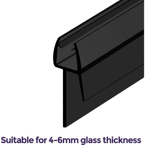 735 mm Glass Shower Door Rubber Seal Strip Gap 6 mm Black (1/3)