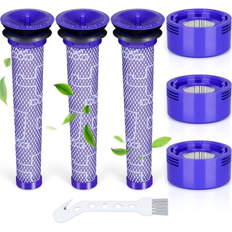 V7 V8 Filter für Dyson, 6er-Pack Ersatzfilter für Dyson V7 V8 Animal Absolute Motorhead Staubsauger, 3 Nach-HEPA-Filter und 3 Vorfilter, ersetzt die Teilenummern 965661-01 und 967478-01 (1/5)