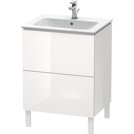 Meuble sous-vasque L-CUBE 620x481x704mm blanc brillant