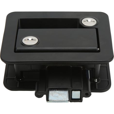 Verrou de sécurité intégré pour porte d'entrée de camping-car, en alliage d'aluminium noir, avec pêne dormant, pour caravane, camping-car et caravane. (1/5)