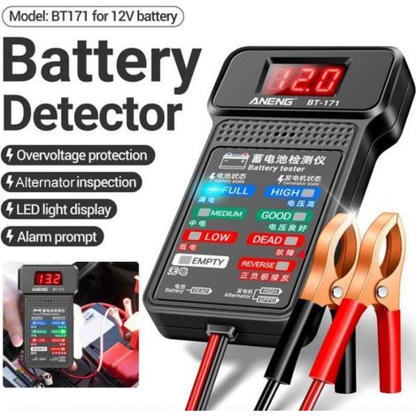 Testeur d’alternateur automobile - - Universel - Batterie 12V - 8 LED état (1/4)