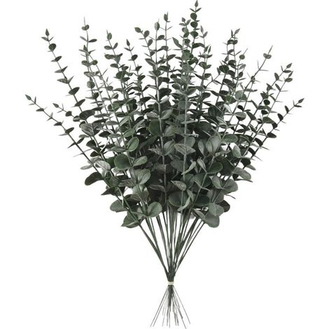 36 piezas de tallos de eucalipto, tallos de hojas de eucalipto artificiales, ramas de hojas auténticas verdes y grises al tacto.