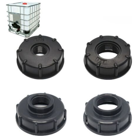 Adaptateur IBC Bouchon s60x6 pour cuve 1000 litres, 1 Pouce (version convexe externe 1" plus épaisse) (1/2)