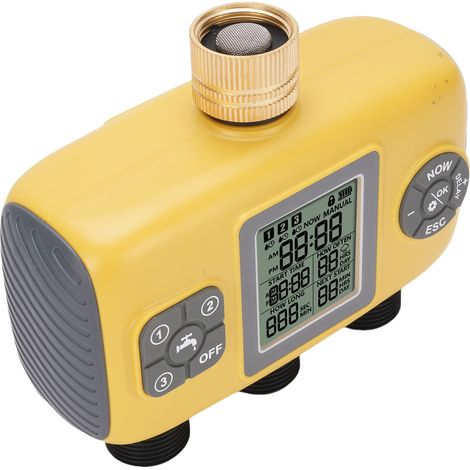 Minuterie Arrosage 3 Voies avec Retard Pluie Timer Tuyau Jardin Système Arrosage Automatique Programmateur Irrigation Numérique pour Cour (1/5)